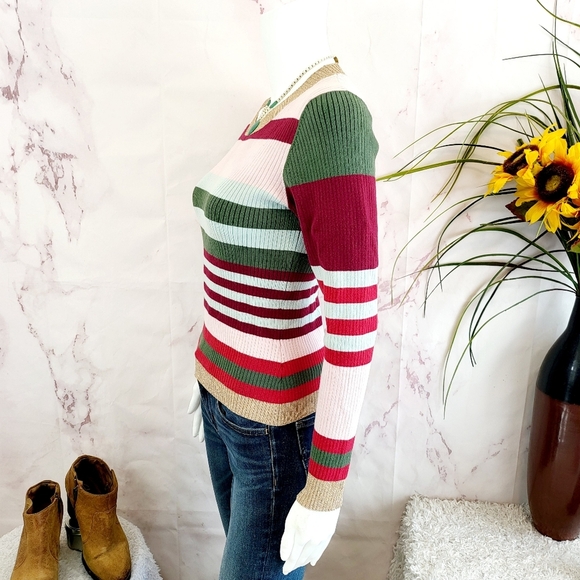 Parker gold shimmer trim ribbed sweater - Picture 5 of 9